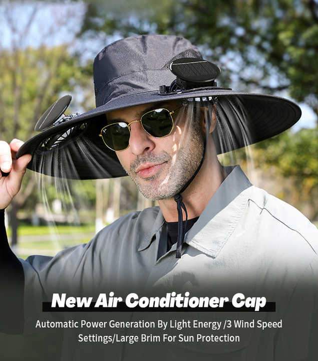 SolarBurst™ Solar Powered Ventilation Fan Hat